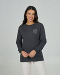 Heart Shark Ls B.f Tee - Charcoal