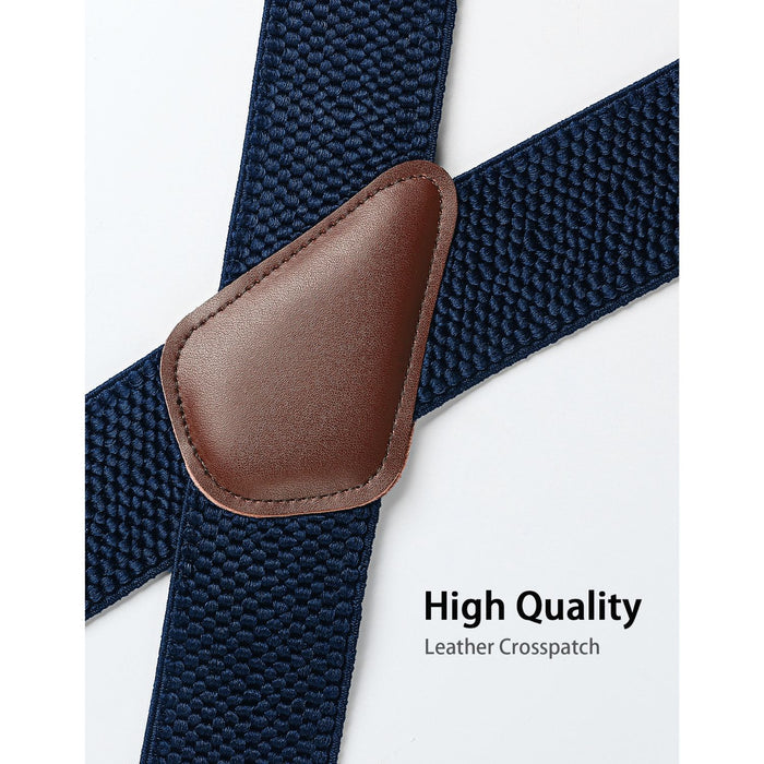 Thick Trouser 2 inch Adjustable Suspender - NAVY BLUE-2