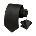 Houndstooth Tie Handkerchief Set - C1-BLACK