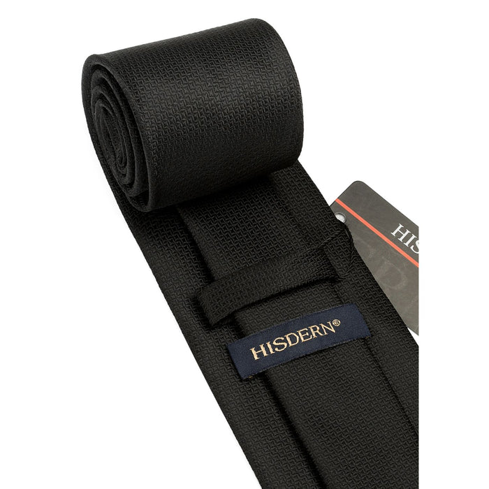 Houndstooth Tie Handkerchief Set - C1-BLACK