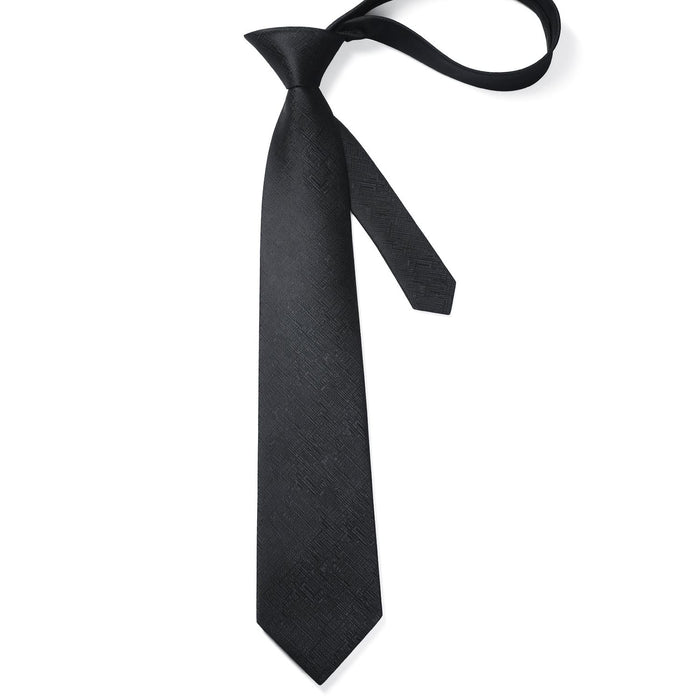 Houndstooth Tie Handkerchief Set - E-01 BLACK