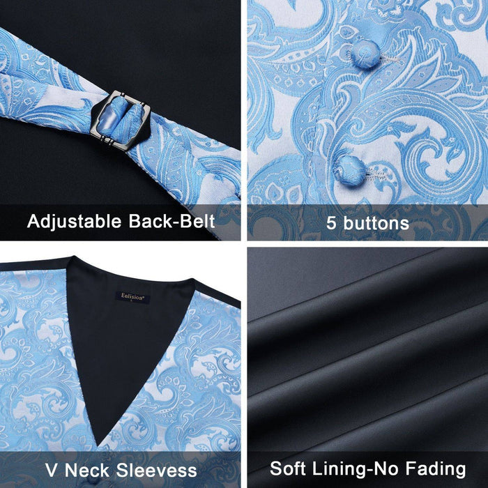 Paisley 4pc Suit Vest Set - BLUE
