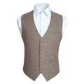 Formal Suit Vest - A-BROWN-SMOOTH BACK