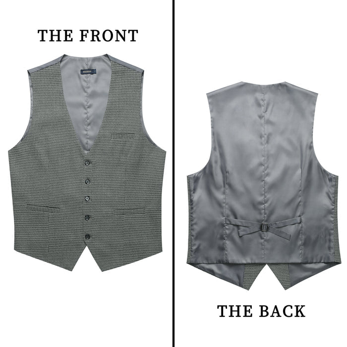 Plaid Slim Vest - B5-GREY