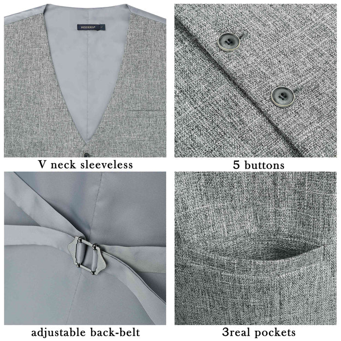 Plaid Slim Vest - B5-GREY