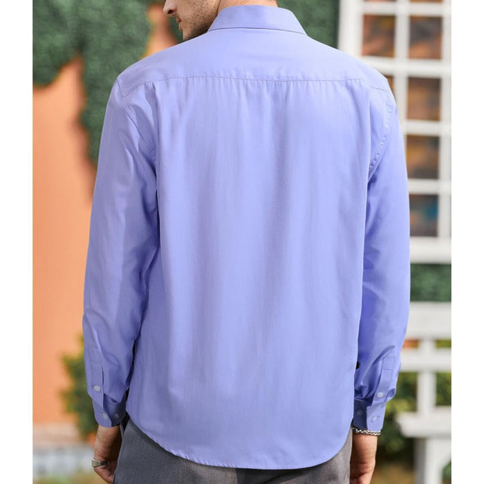 Men's Dress Shirt with Pocket - H-PURPLE-1