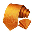 Houndstooth Tie Handkerchief Set - D-04 ORANGE