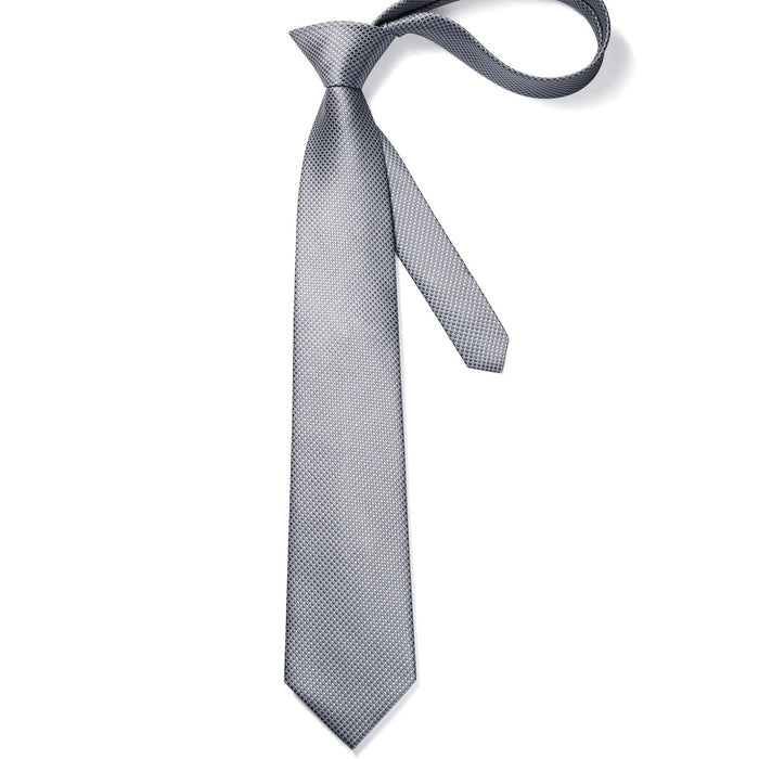 Polka Dot Tie Handkerchief Set - A4-GREY/SILVER