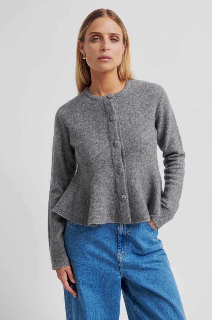 Hiva Peplum Knit Cardigan