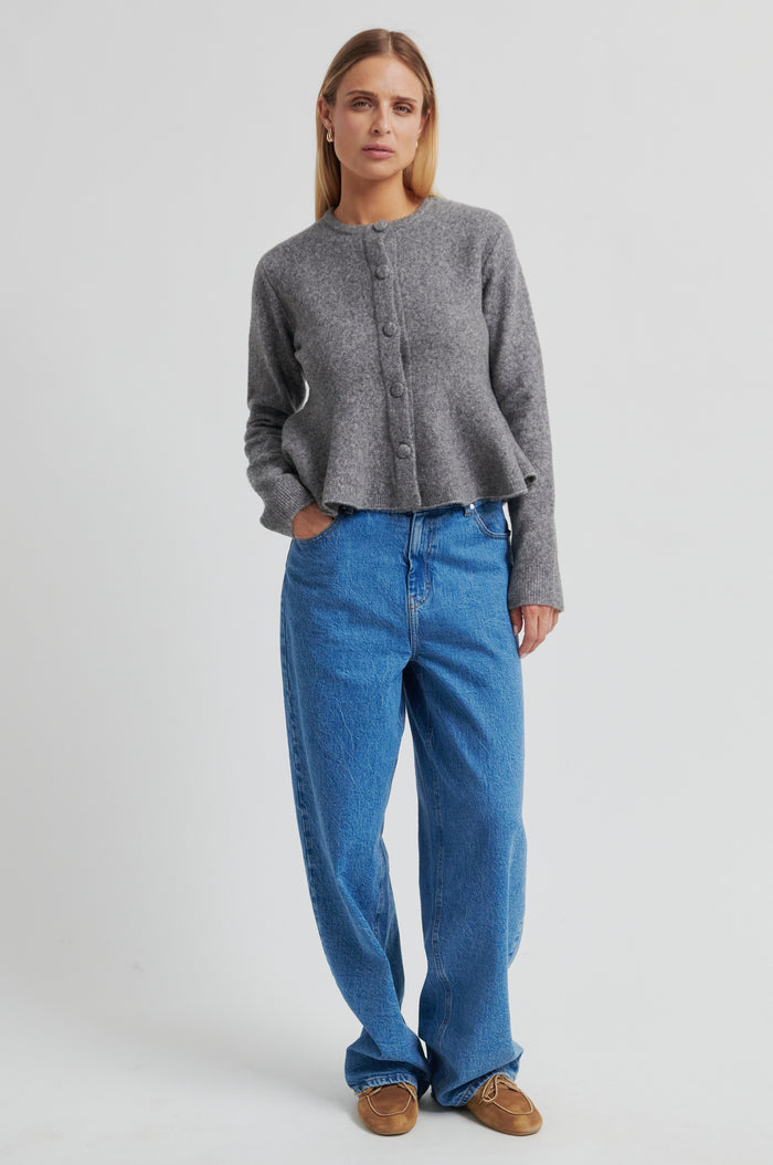 Hiva Peplum Knit Cardigan