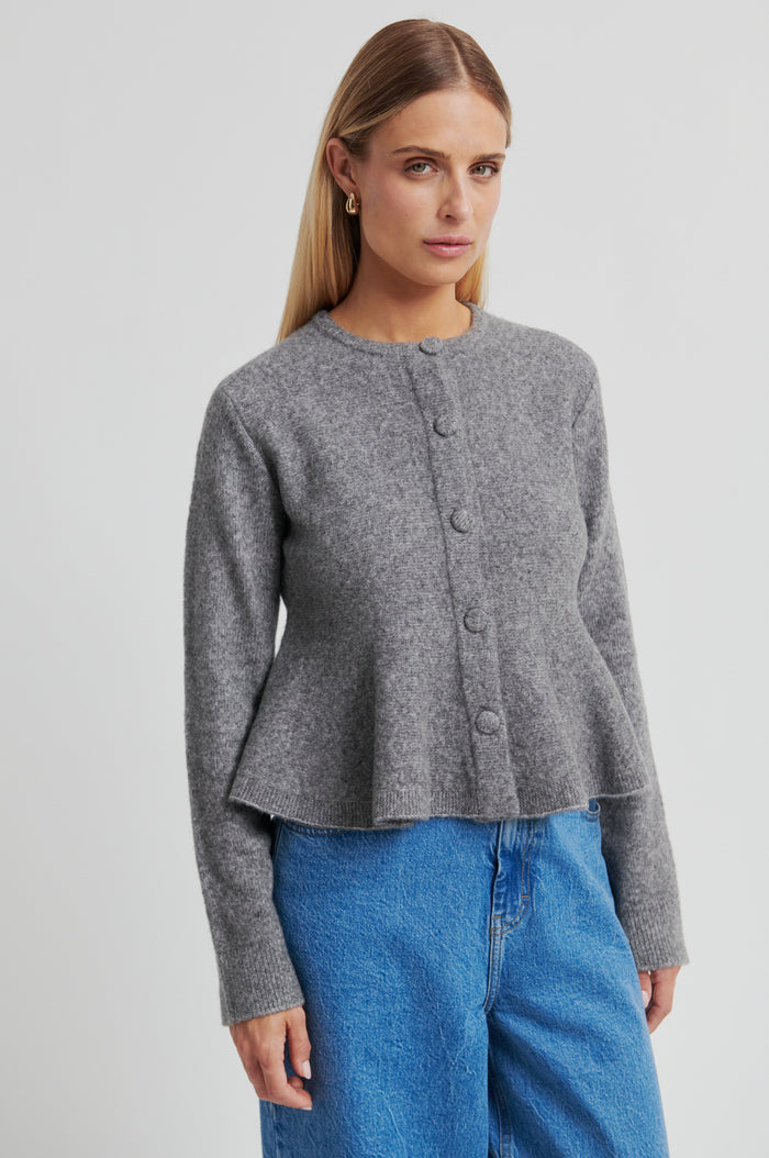 Hiva Peplum Knit Cardigan