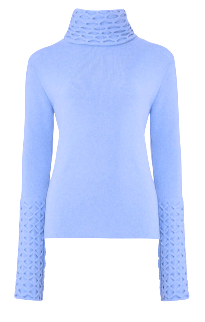Honeycomb Knit Jumper - Cornflower