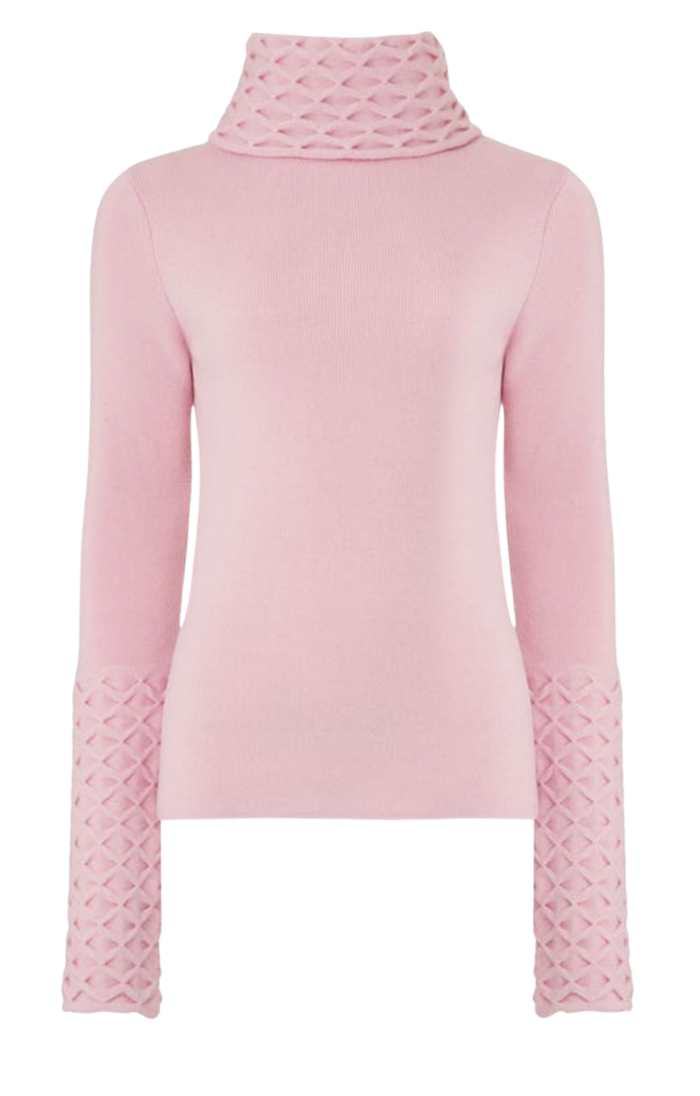 Honeycomb Knit Jumper - Pale Rose