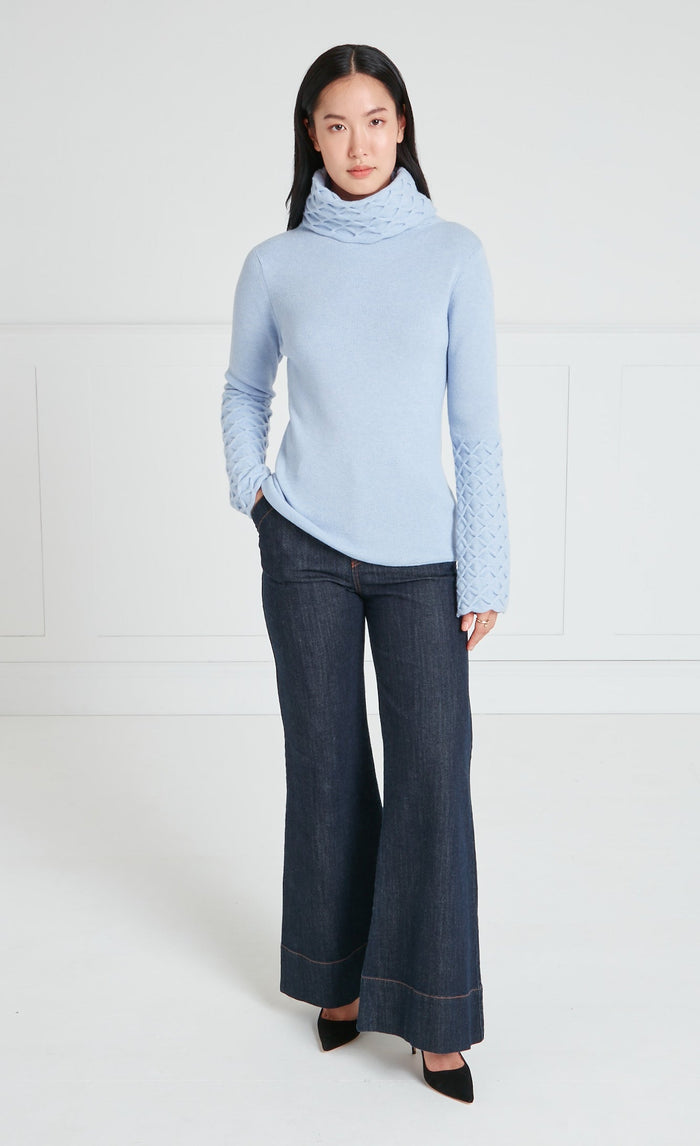 Honeycomb Knit Jumper - Powder Blue