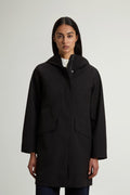 Hooded Raincoat With Refined Pockets