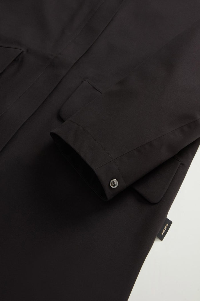 Hooded Raincoat With Refined Pockets