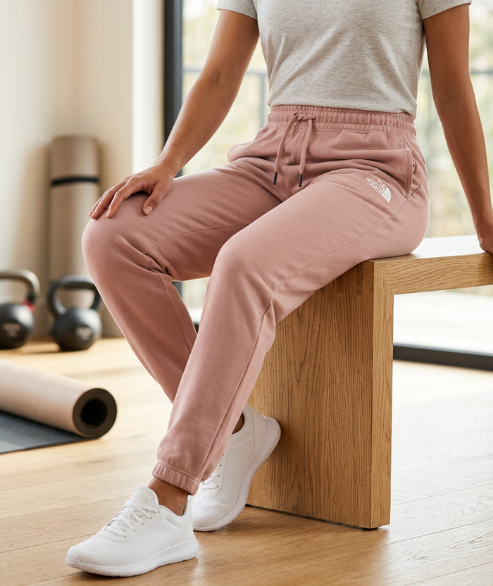 The North Face Core Sweatpants — Pink Moss/TNF White / Small — view 3