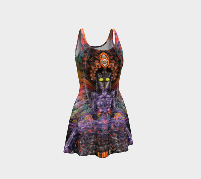 Isis/Ina May Banjo Glass Remix Fitted Flare Dress