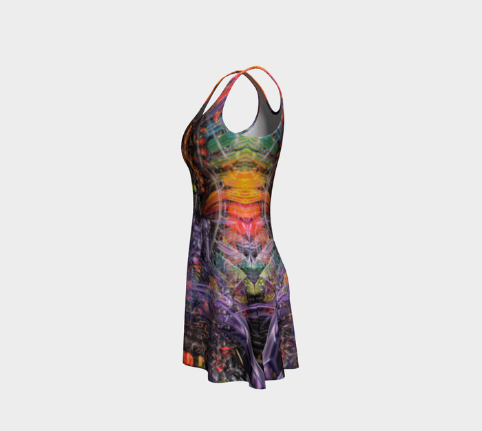 Isis/Ina May Banjo Glass Remix Fitted Flare Dress