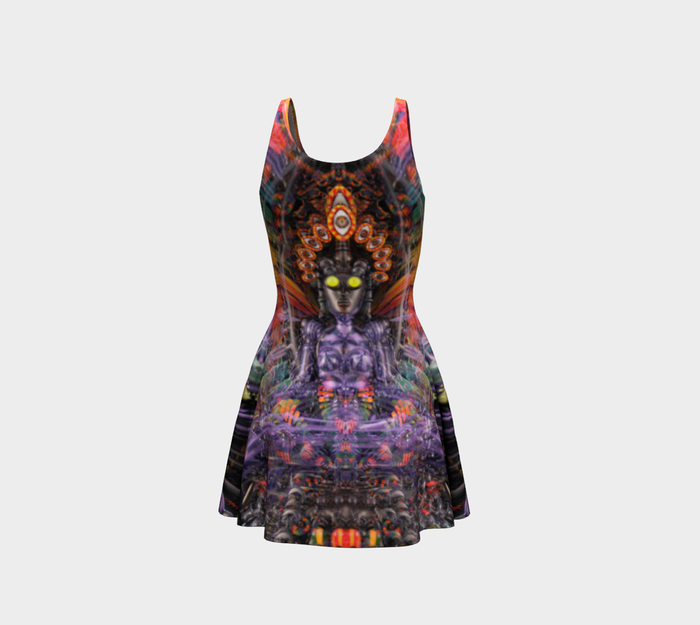 Isis/Ina May Banjo Glass Remix Fitted Flare Dress