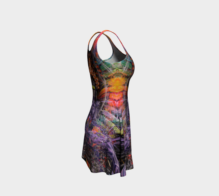 Isis/Ina May Banjo Glass Remix Fitted Flare Dress