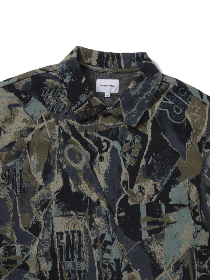 Jacquard Pattern Button Up Top