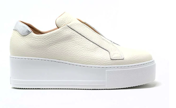 Jane Galland Marie Off White Leather Flatform Trainers