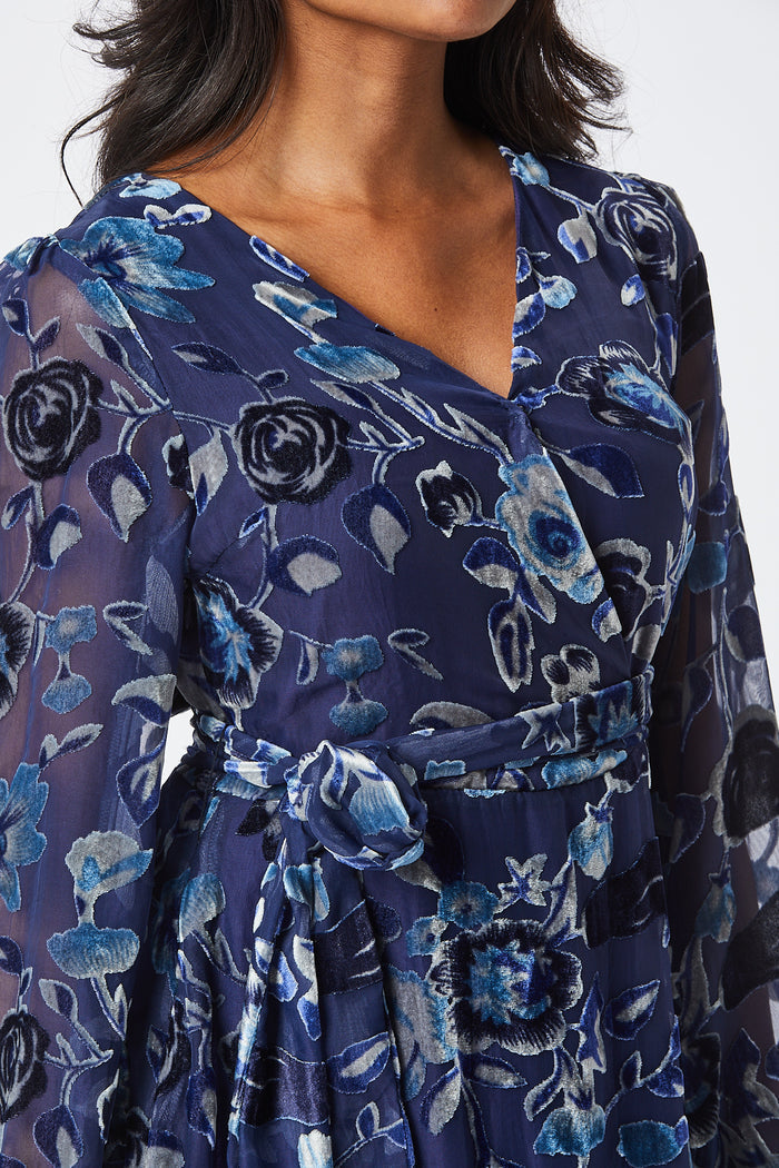JIMA VELVET SHORT DRESS (BLUE)