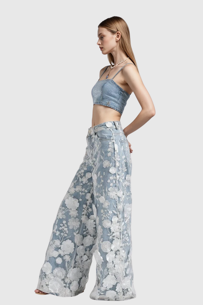 Judith Flower Embroidered Jeans