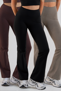 Kairo 3-PACK High-Waisted Flared Leggings - Black, Coffee & Olive