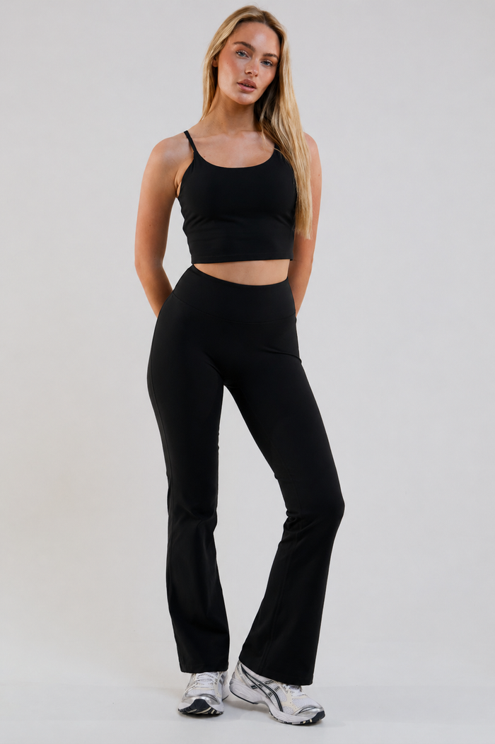 Kairo 3-PACK High-Waisted Flared Leggings - Black, Grey & Navy