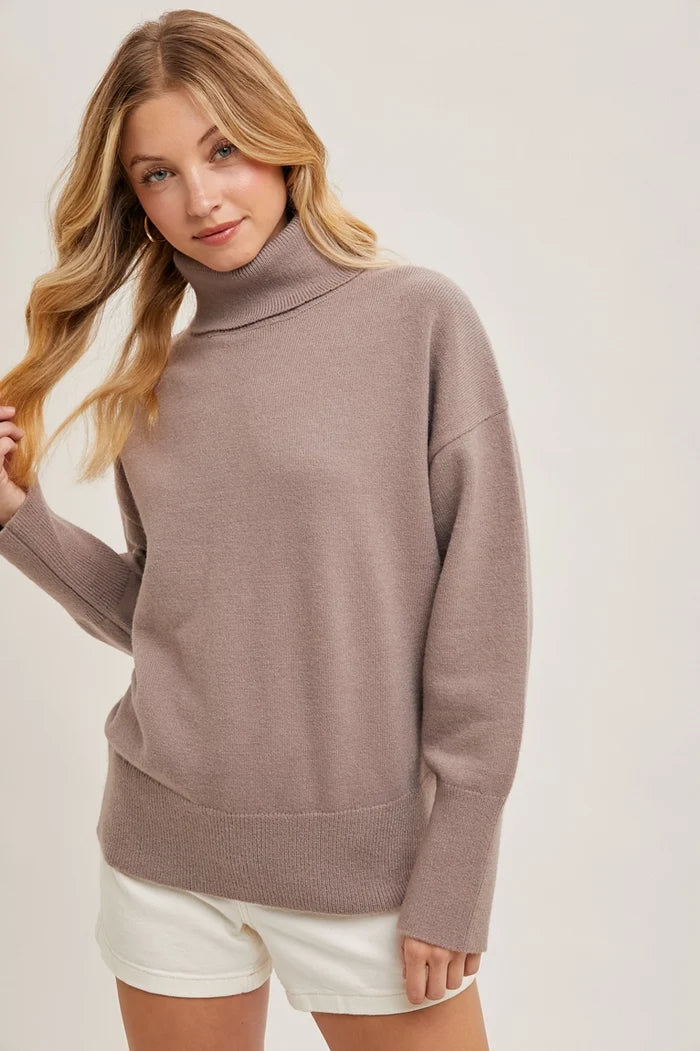 Knit Turtle Neck Sweater - Adored A Lovely Boutique