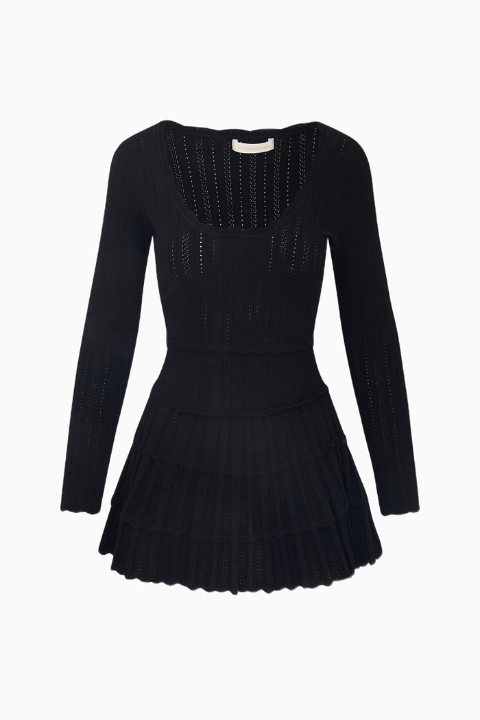 Lavender Stretch Pointelle Mini Dress