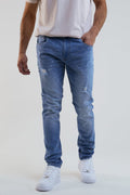 Legacy Taper Fit Stretch Denim Jeans - Light Blue
