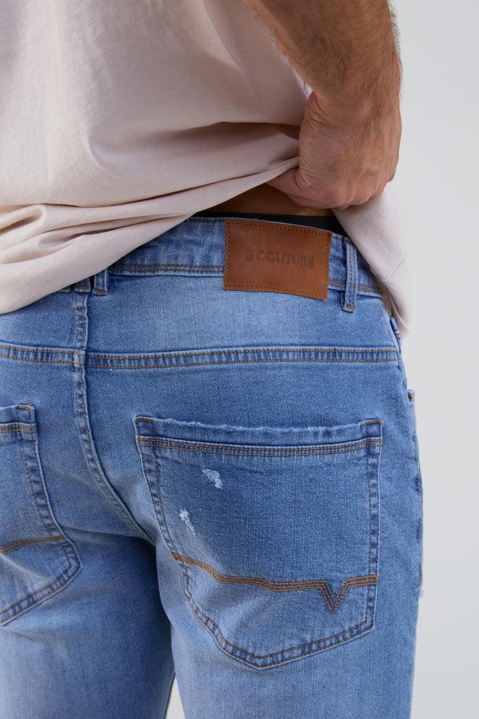 Legacy Taper Fit Stretch Denim Jeans - Light Blue