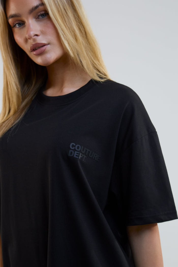 Lexa Oversized Cotton T-Shirt - Black