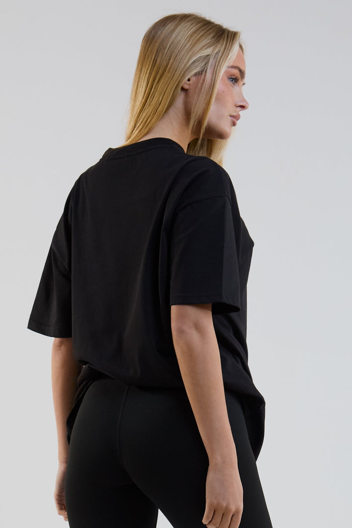 Lexa Oversized Cotton T-Shirt - Black