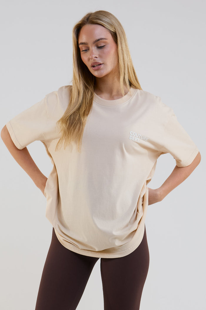 Lexa Oversized Cotton T-Shirt - Cream