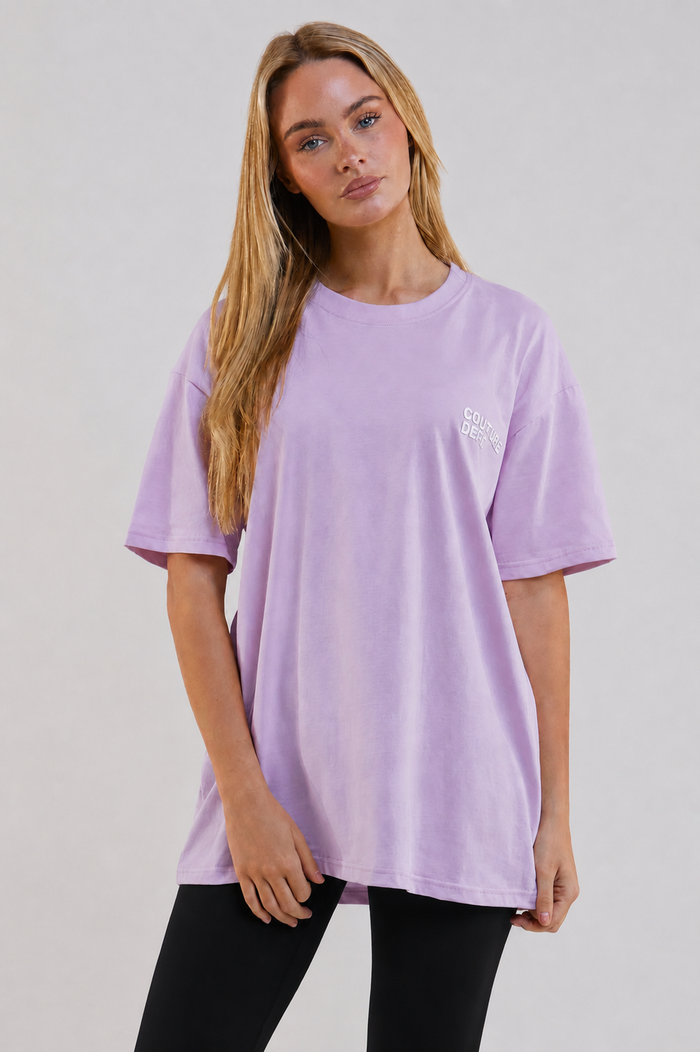 Lexa Oversized Cotton T-Shirt - Lilac