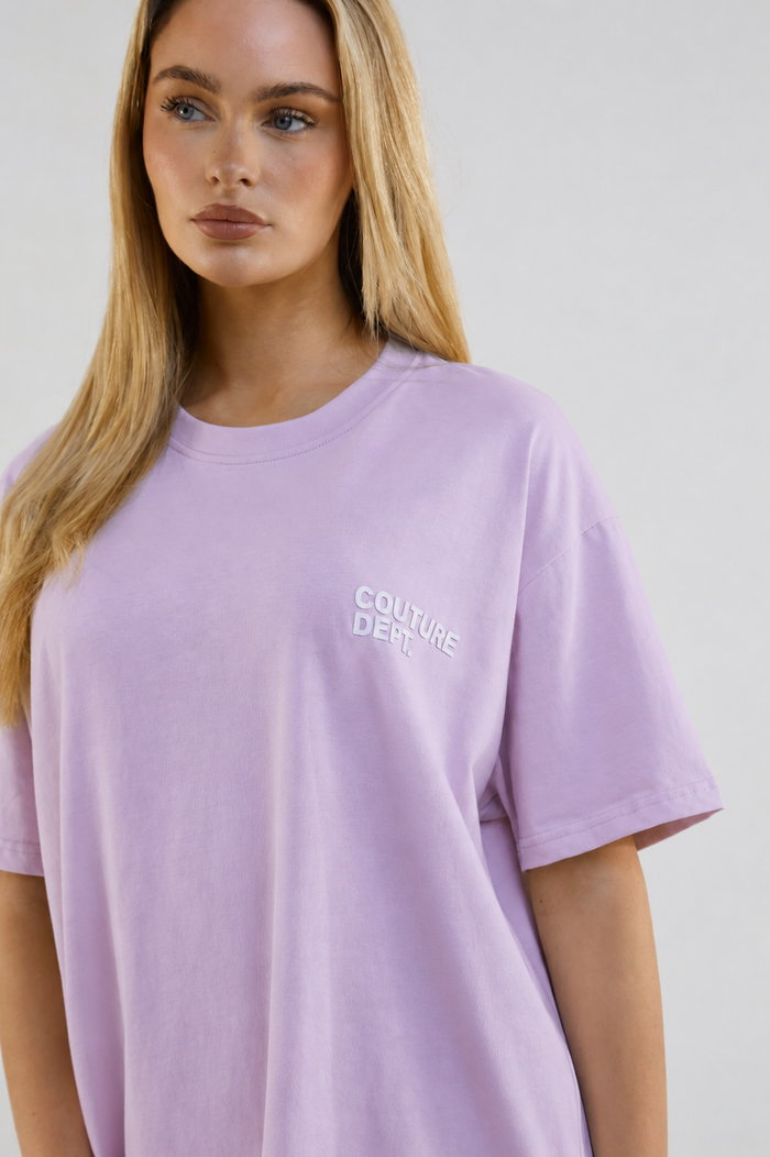 Lexa Oversized Cotton T-Shirt - Lilac