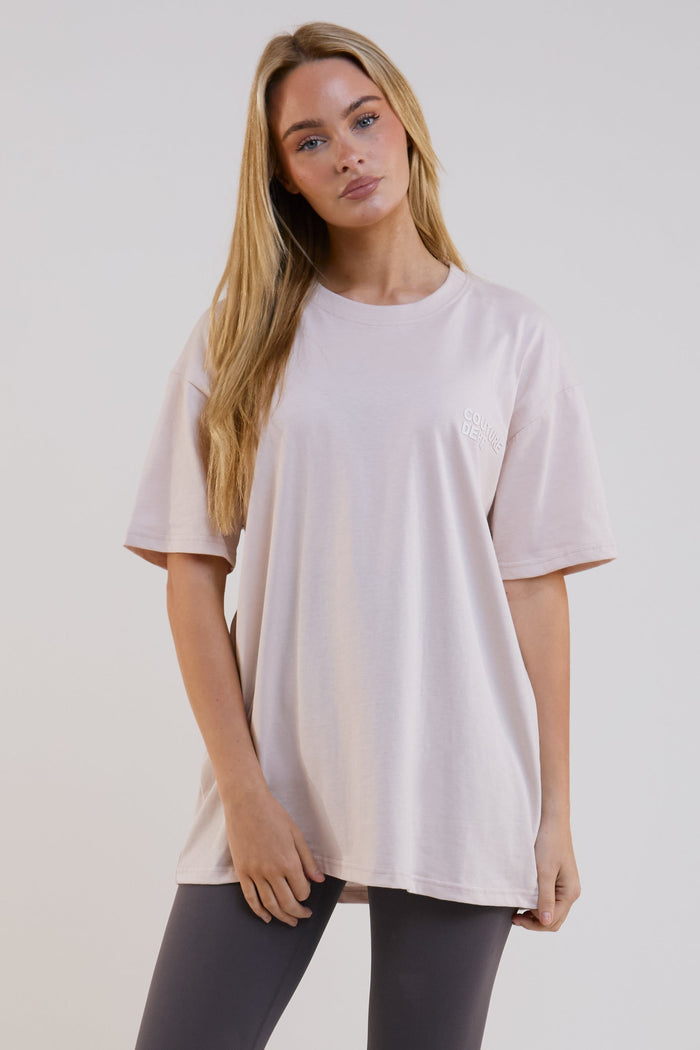 Lexa Oversized Cotton T-Shirt - Stone