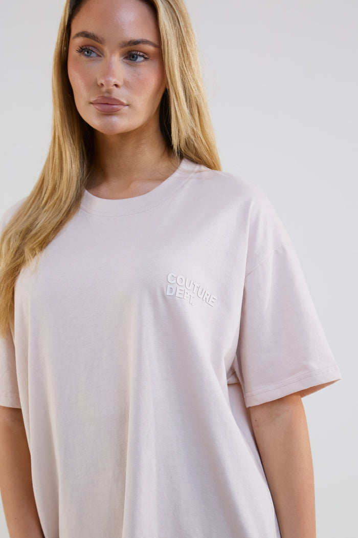 Lexa Oversized Cotton T-Shirt - Stone