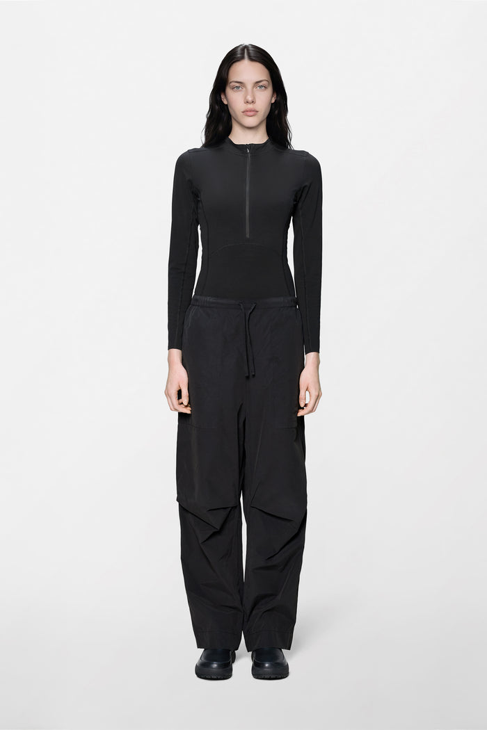 RAINS Light Woven Pants Wide Black Pants