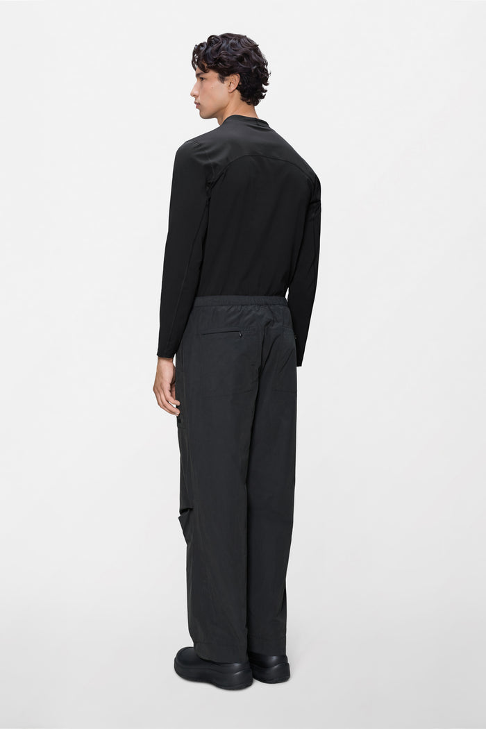 RAINS Light Woven Pants Wide Black Pants