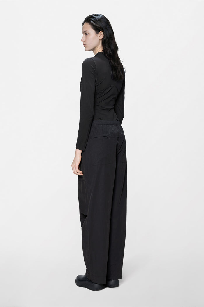 RAINS Light Woven Pants Wide Black Pants