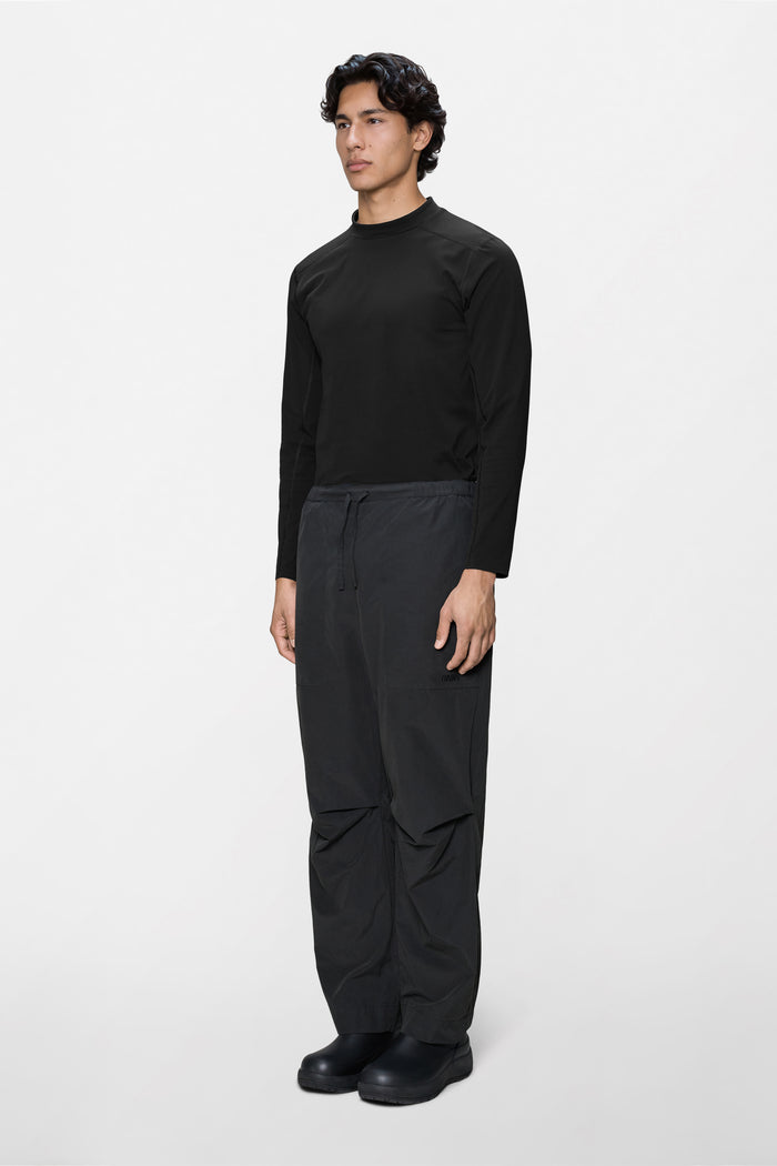 RAINS Light Woven Pants Wide Black Pants