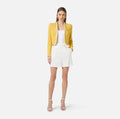 Lightweight crepe jacket with 3D piping