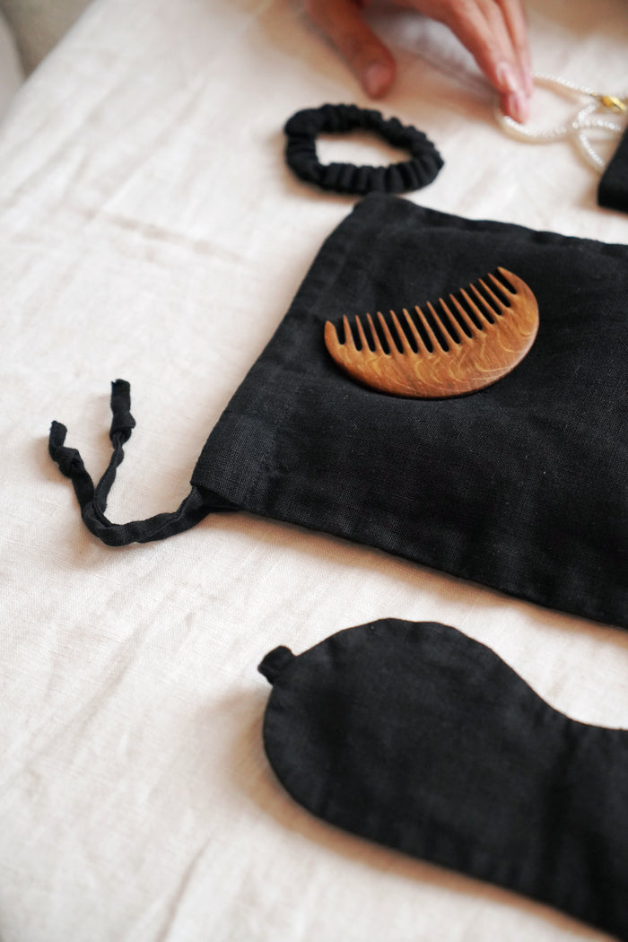 Linen Accessory Set BARBERRY in Black