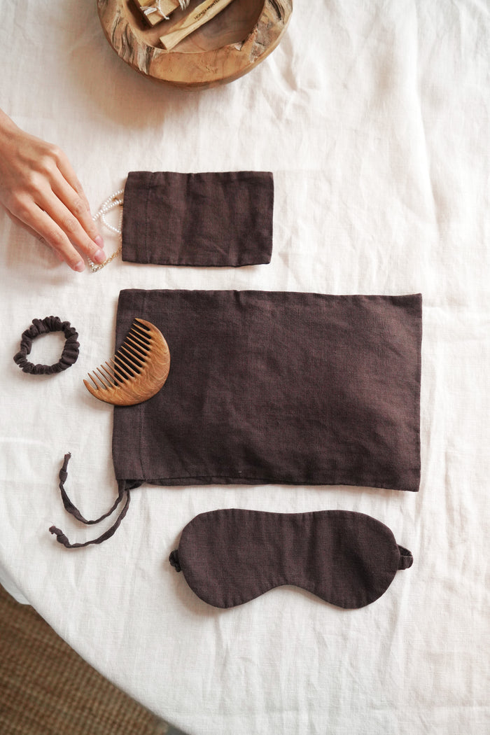 Linen Accessory Set BARBERRY in Brown