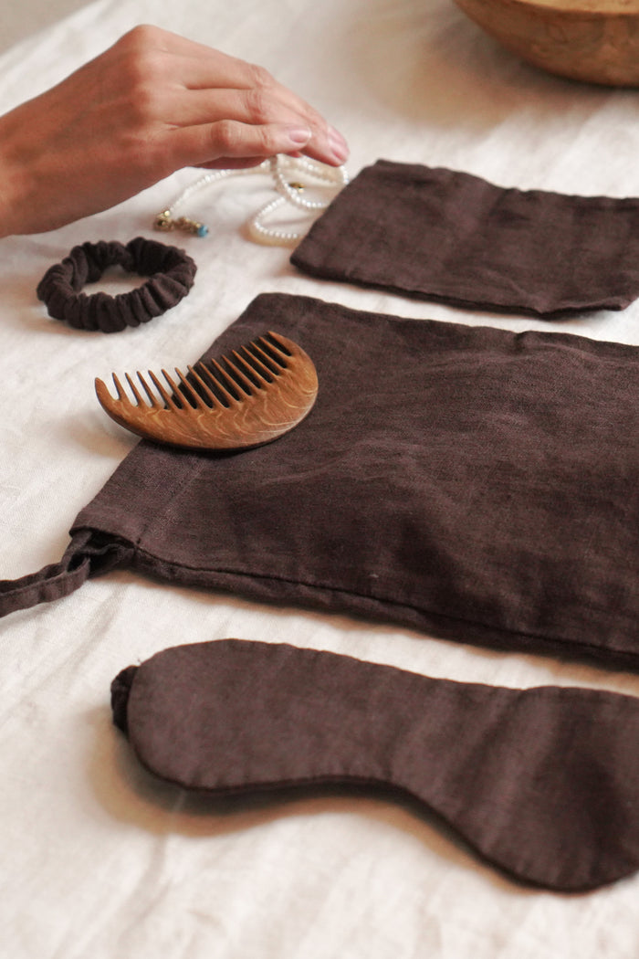 Linen Accessory Set BARBERRY in Brown
